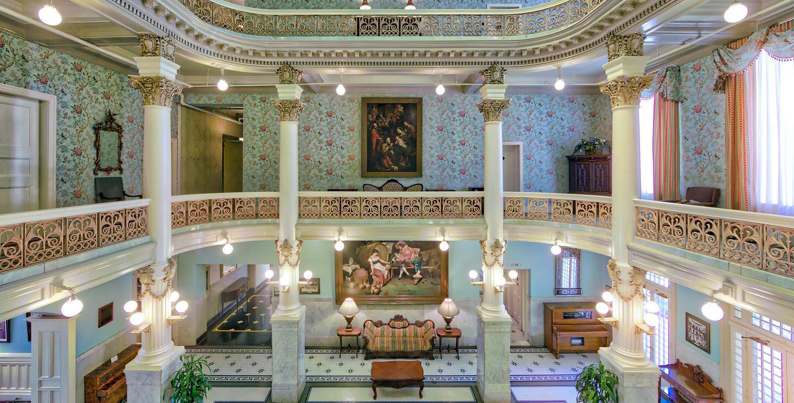 Image of interior ceiling of The Menger Hotel in San Antonio, Texas